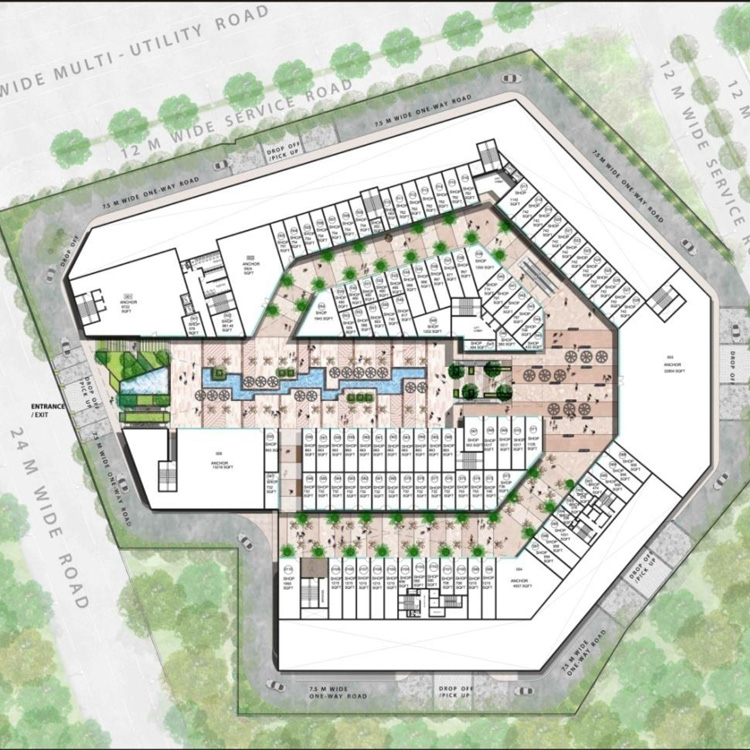 Elan Miracle Sector 84 main Dwarka Expressway Gurgaon- Lower Ground Floor Layout