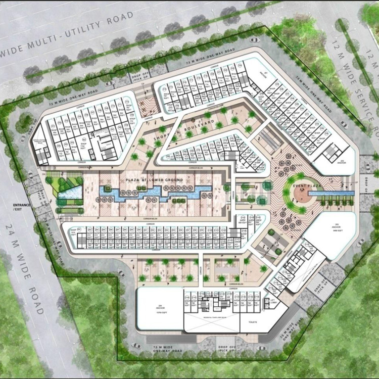 Elan Miracle Sector 84 main Dwarka Expressway Gurgaon- Upper Ground Floor Layout