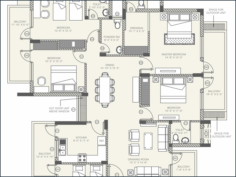 Orris Aster Court Premier Sector 85 Gurgaon Floor Plan 4 BHK plus Sq.Ft.