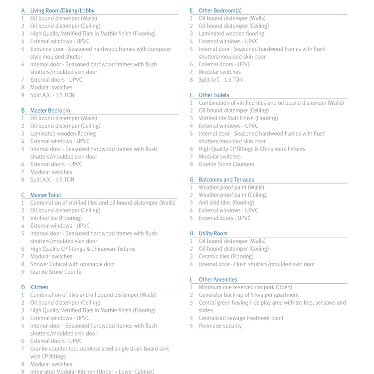 Emaar Palm Premier Sector 77 Gurgaon - Specifications